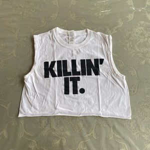 Gildan White Graphic Tank